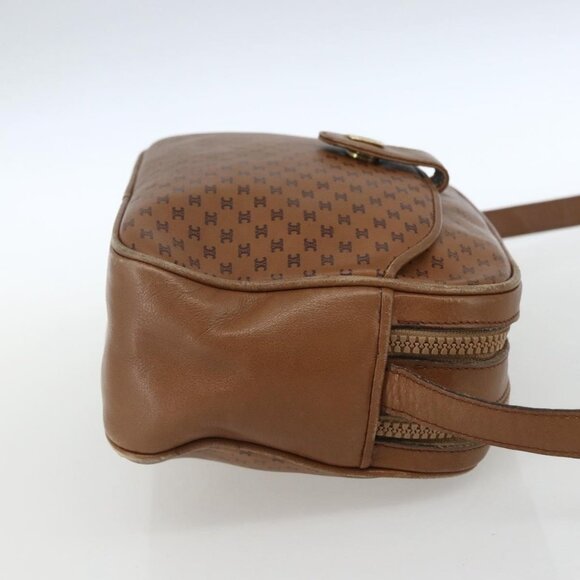 Authentic CELINE Macadam Canvas Shoulder Bag PVC Brown Gold - Picture 12 of 16